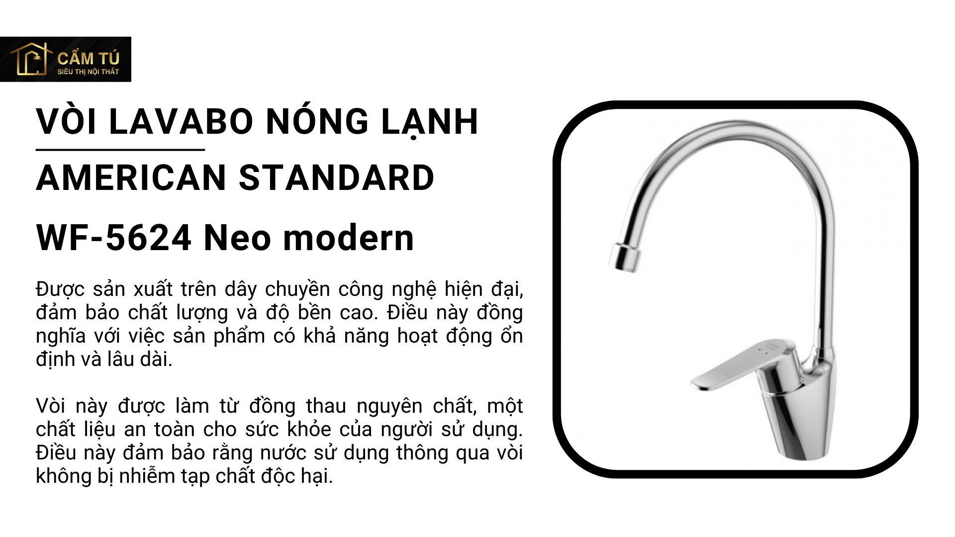 Vòi Bếp American Standard WF-5624 Neo modern Nóng Lạnh