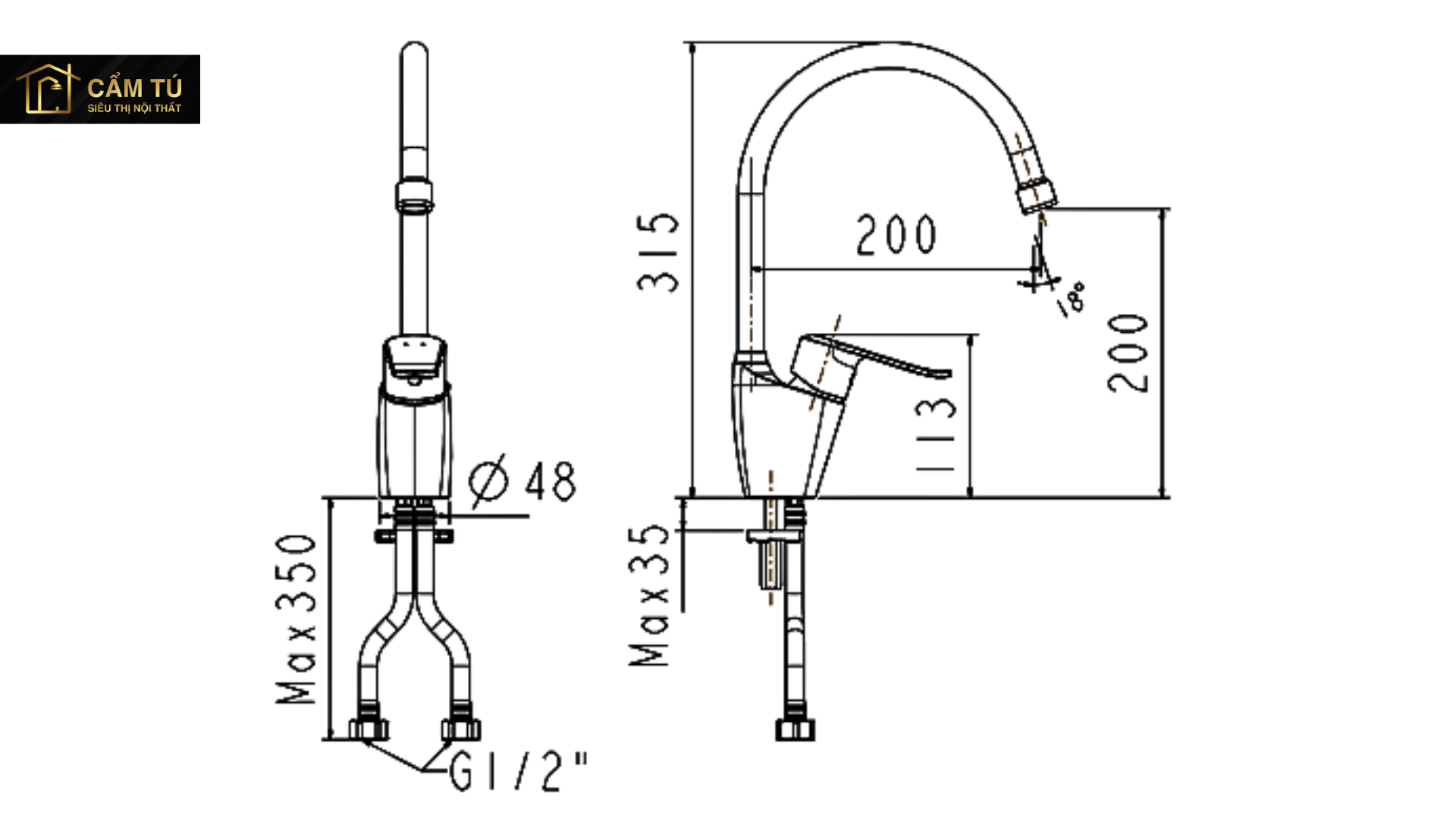 Vòi Bếp American Standard WF-5624 Neo modern Nóng Lạnh