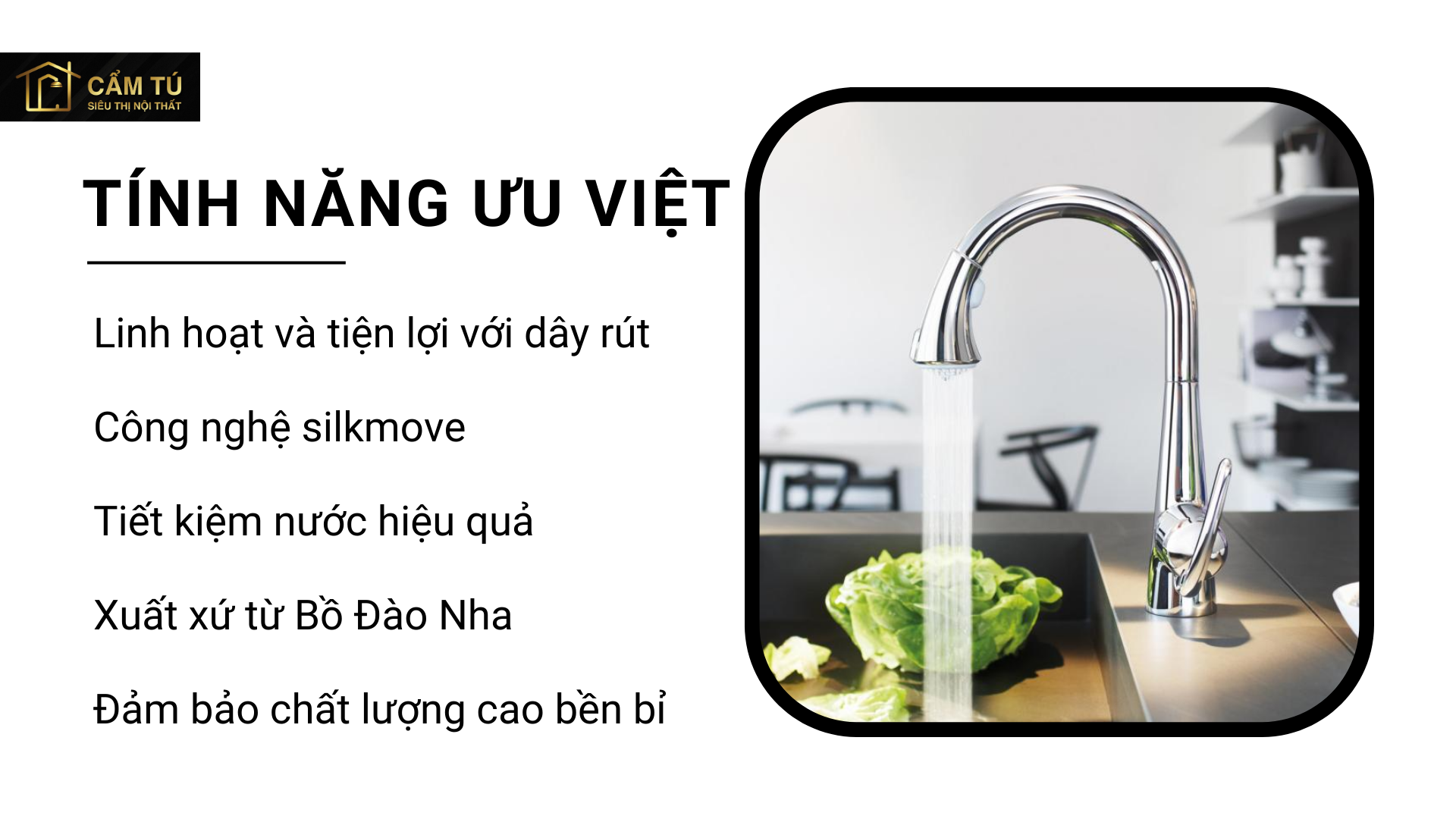 Vòi Bếp Grohe Zedra 32294001 Dây Rút