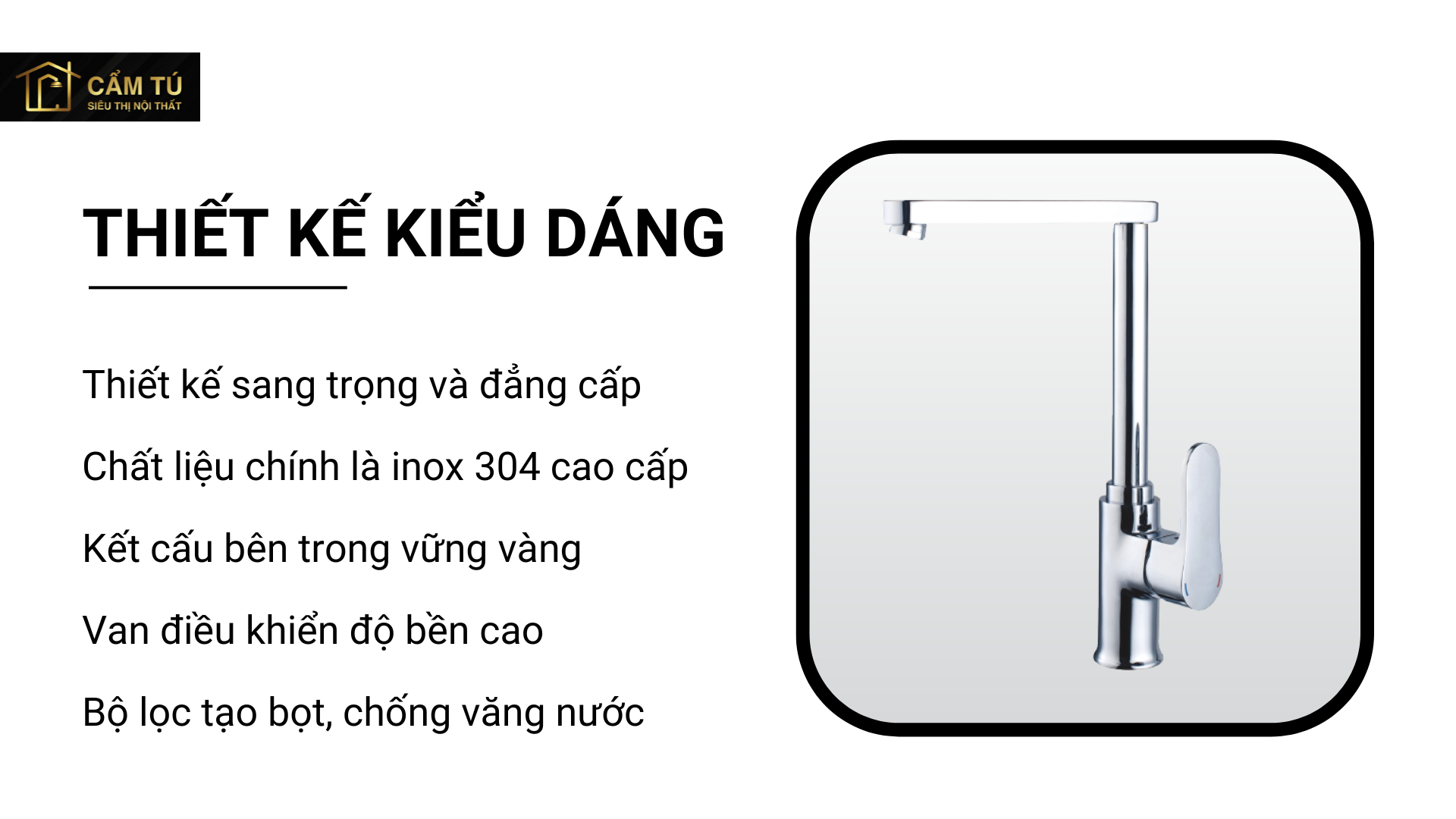 Vòi Bếp Inox Malloca K129T Nóng Lạnh