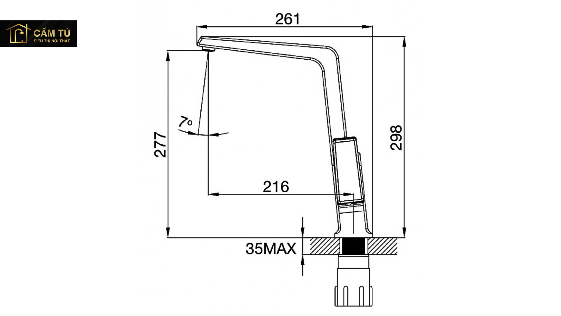 Vòi Bếp Malloca K014C Nóng Lạnh