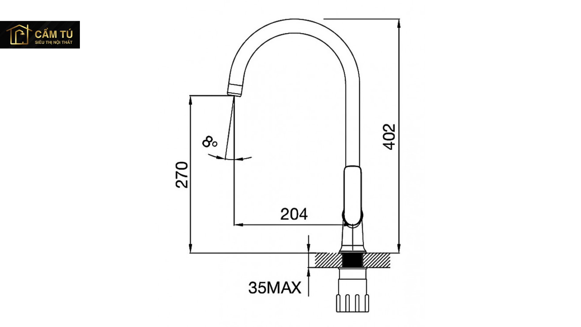 Vòi Bếp Malloca K77C Nóng Lạnh