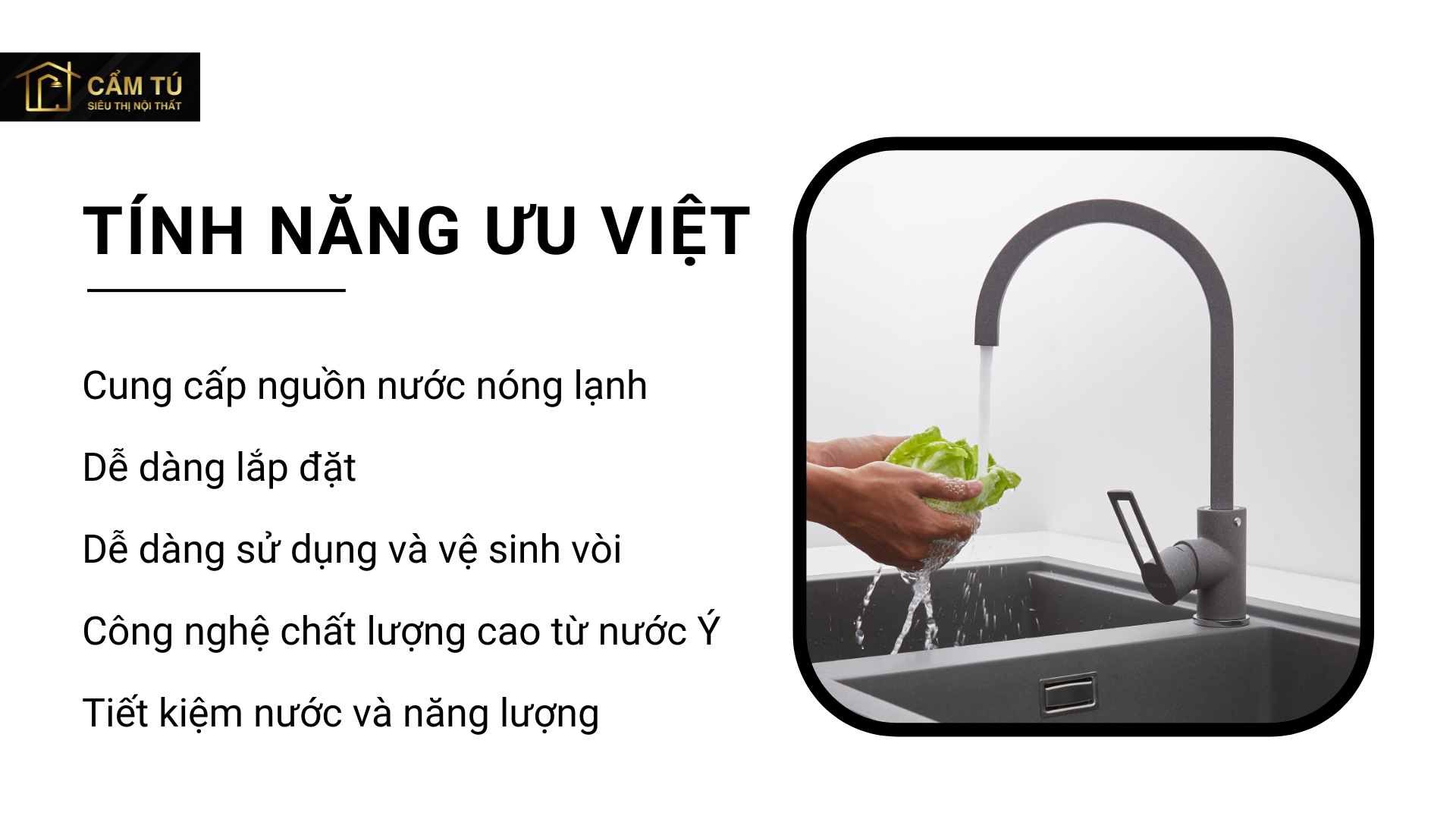 Vòi Bếp Malloca MF-073 Nóng Lạnh