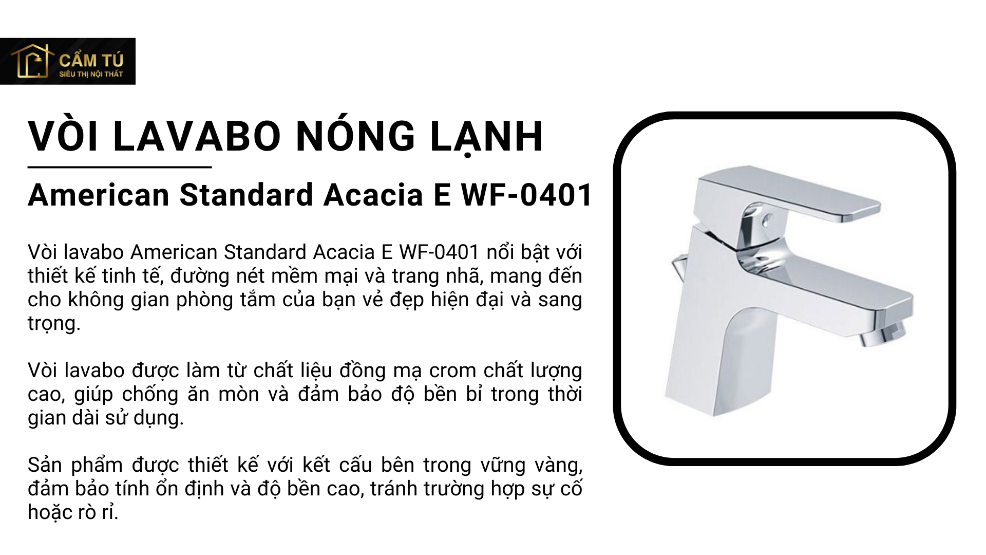 Vòi Lavabo American Standard Acacia E WF-0401 Nóng Lạnh