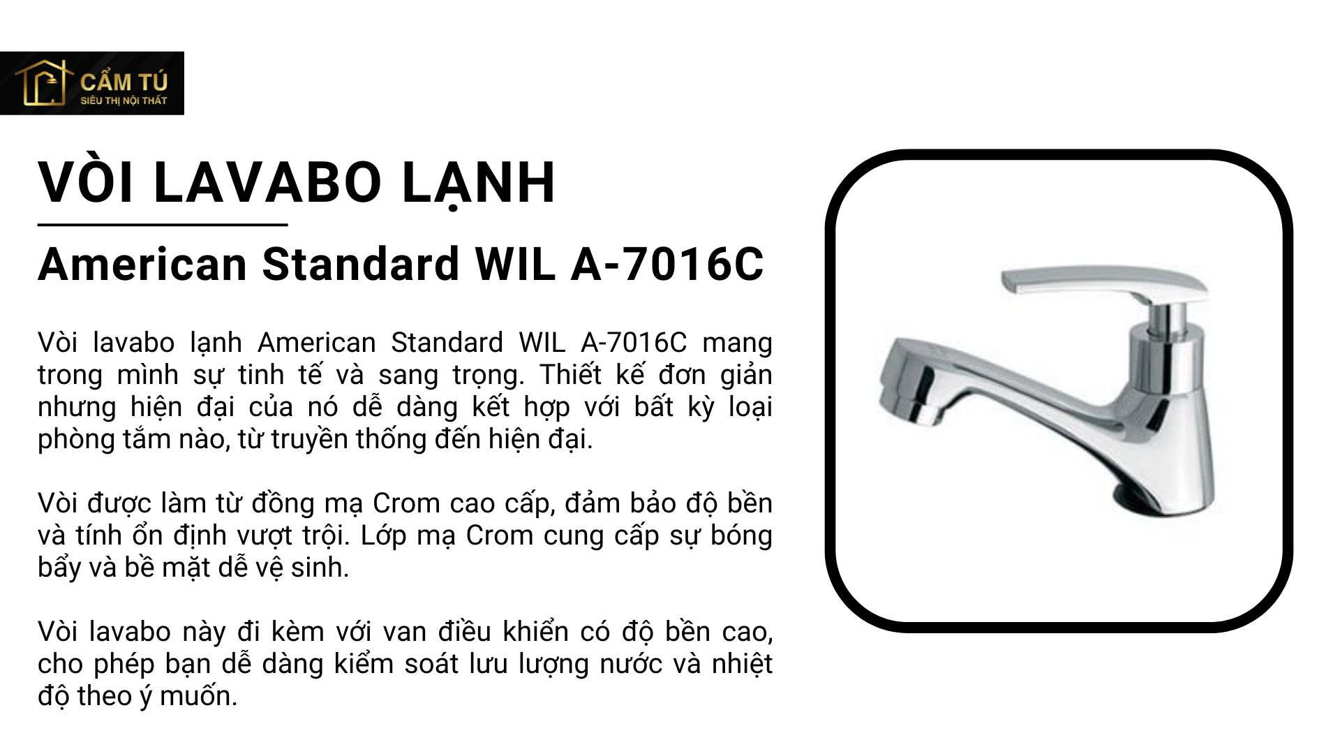 Vòi Lavabo Lạnh American Standard WIL A-7016C