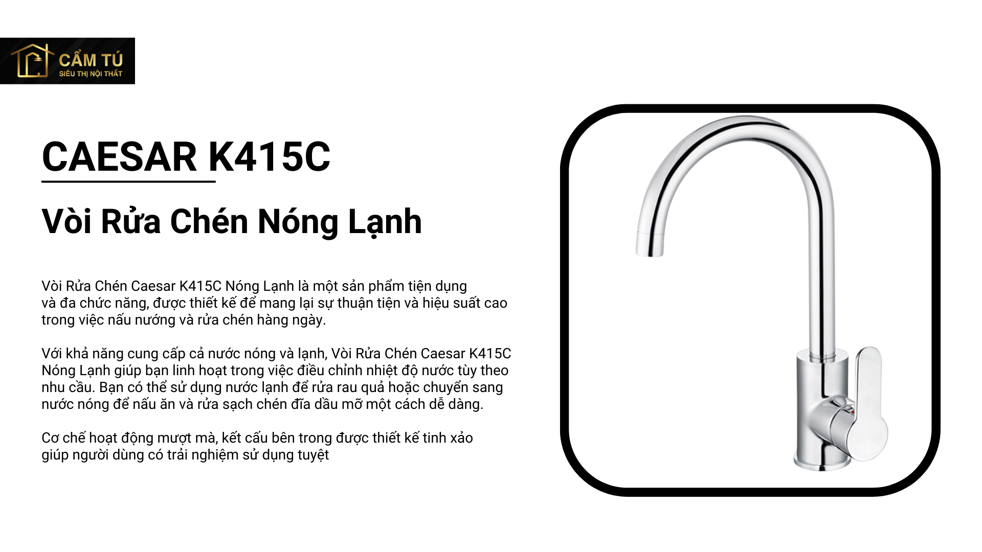 Vòi Rửa Chén Caesar K415C Nóng Lạnh