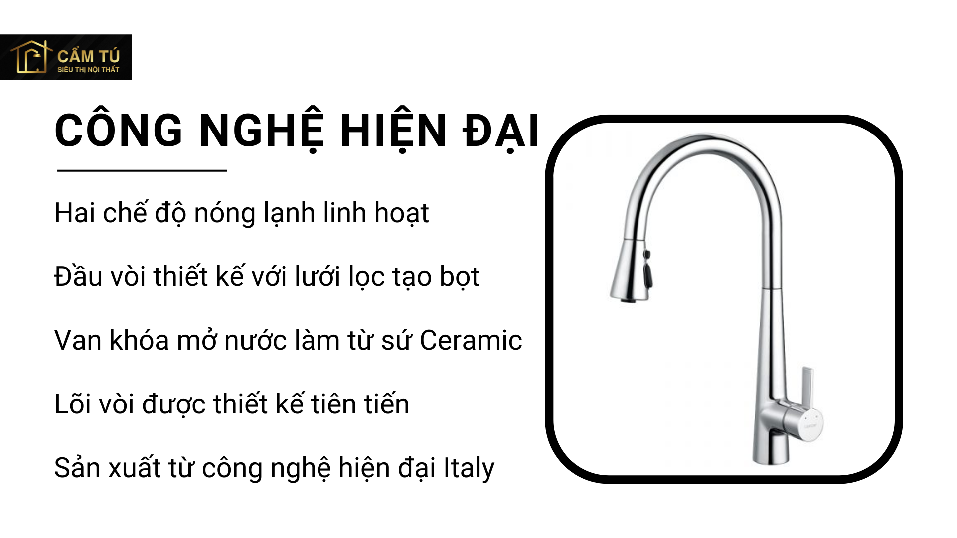 Vòi Rửa Chén Caesar Rút K905C Dây Nóng Lạnh