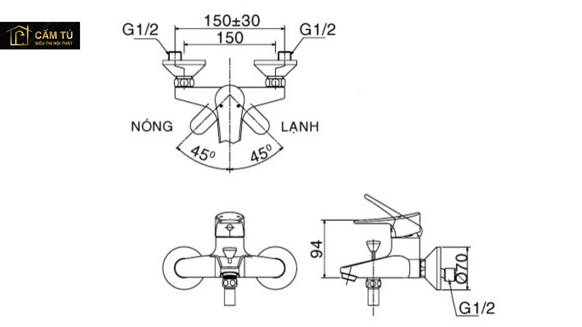 Vòi Sen Nóng Lạnh Inax BFV-1003S-1C Tay Sen Massage