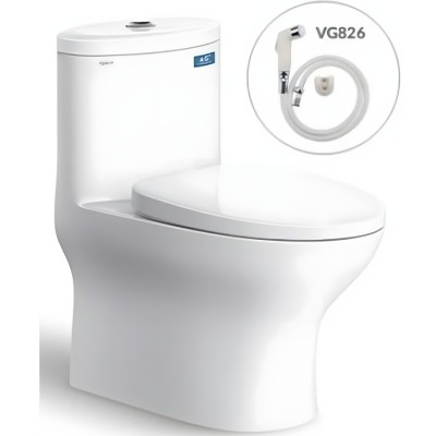 Bồn Cầu Viglacera V37M Xả Xoáy Nắp Êm V37 + Vòi Xịt VG826