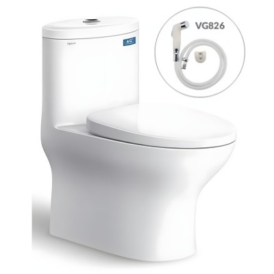 Bồn Cầu Viglacera V37S Xả Xoáy Nắp Êm V37 + Vòi Xịt VG826