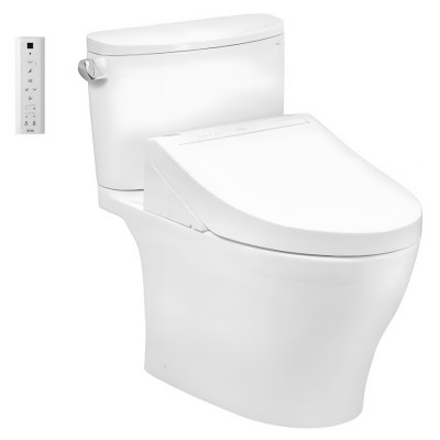 Bồn Cầu TOTO CS767CRW15 Hai Khối Nắp Điện Tử Washlet C5 TCF24460AAA Giấu Dây