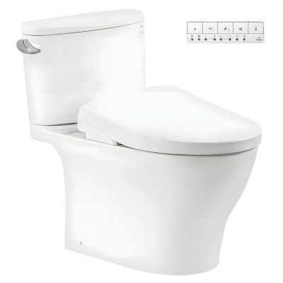 Bồn Cầu TOTO CS767CRW23 Hai Khối Nắp Điện Tử Washlet S7 TCF47360GAA Giấu Dây