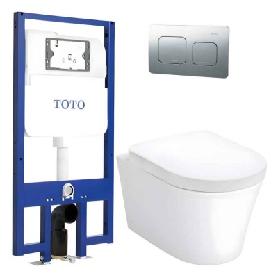 Bồn Cầu TOTO CW553C#XW/TCF33370GAA#NW1/WH172AT/TCA465/MB171M#SS Treo Tường Giấu Dây