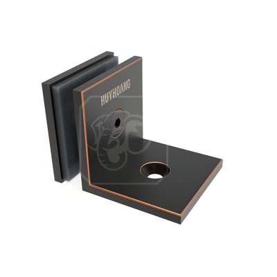 Kẹp vách 02 kính Huy Hoàng kính tường 90 mạ đồng đen American