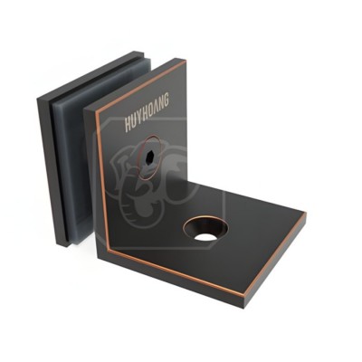 Kẹp vách 03 kính Huy Hoàng kính 90 mạ đồng đen American
