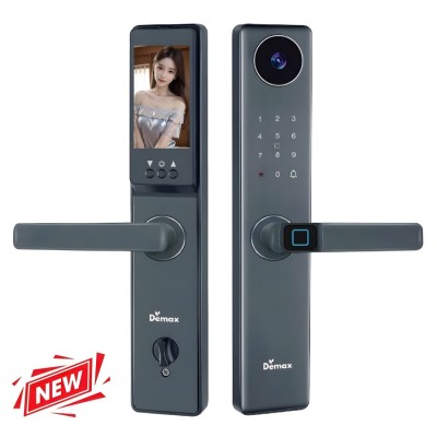 Khoá cửa vân tay Demax EL-C66 GS màn hình chuông, App wifi - Của Đức