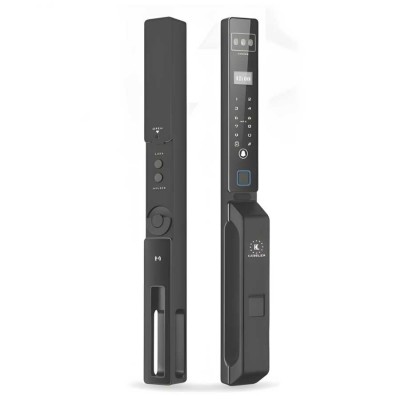 Khoá vân tay cửa nhôm Kassler KL-599 CNC 02 Black App Tuya, Face ID