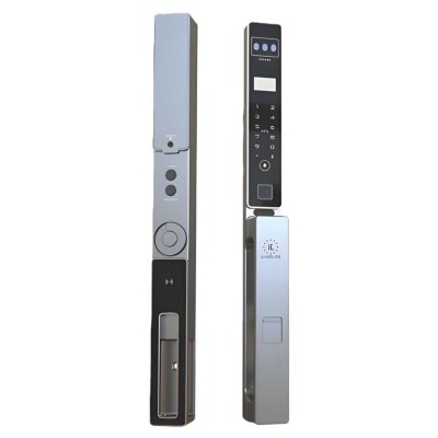 Khoá vân tay cửa nhôm Kassler KL-599 CNC 02 Grey App Tuya, Face ID